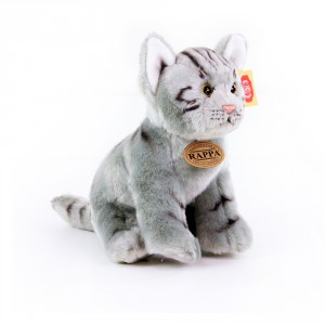 Obrázek plyšová kočka šedá sedící, 24 cm