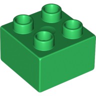 LEGO DUPLO - Kostika 2x2, Tmav zelen - Cena : 8,- K s dph 