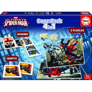 Puzzle 4v1 domino, pexeso, 2xpuzzle 25 dlk Spiderman - Cena : 314,- K s dph 