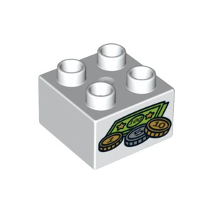 LEGO DUPLO - Kostika 2x2 s potiskem . 32, Bl - Cena : 29,- K s dph 