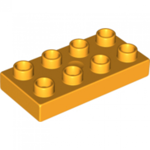 LEGO DUPLO - Podloka 2x4, luto-oranov - Cena : 15,- K s dph 