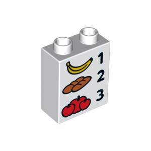 LEGO DUPLO - Kostika 1x2x2 s potiskem . 9, Bl - Cena : 13,- K s dph 