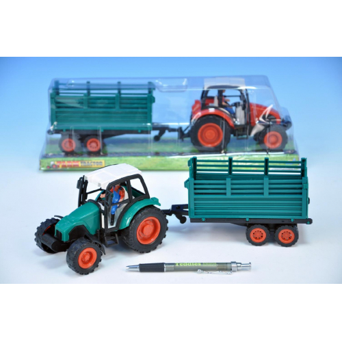 Traktor s vlekou plast 33cm na setrvank - 2 barvy - Cena : 109,- K s dph 