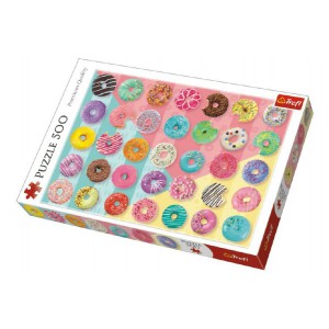 Puzzle Donuts koblihy 500 dlk 48x34cm v krabici 40x27x4,5cm - Cena : 199,- K s dph 