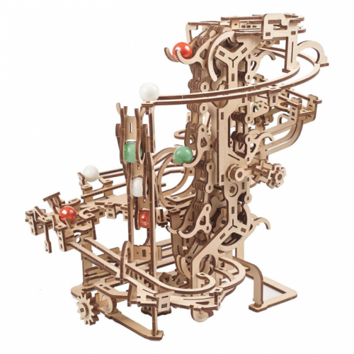Obrázek Ugears 3D dřevěné mechanické puzzle Kuličková dráha řetězová