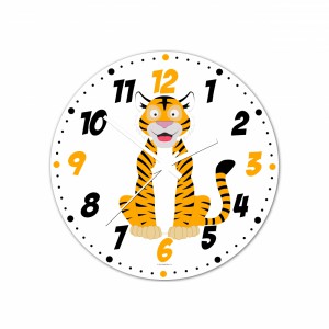 Obrázek Nástěnné hodiny Veslá zvířátka Tygřík 30cm