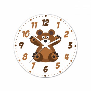 Obrázek Nástěnné hodiny Veselá zvířátka - Medvídek 30cm