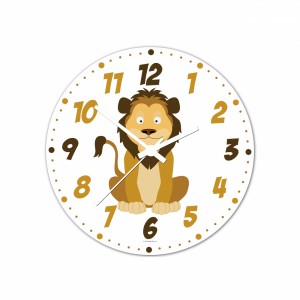 Obrázek Nástěnné hodiny Veslá zvířátka Lvíček 30cm