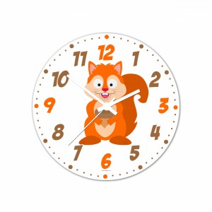 Obrázek Nástěnné hodiny Veselá zvířátka - Veverka 30cm