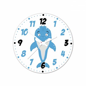 Obrázek Nástěnné hodiny Veslá zvířátka Delfínek 30cm