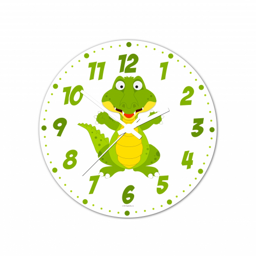 Obrázek Nástěnné hodiny Veslá zvířátka Krokodýl 30cm