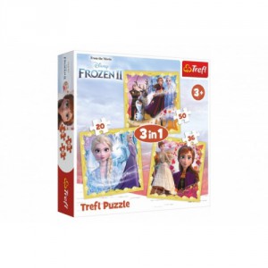 Puzzle 3v1 Ledov krlovstv II/Frozen II 20x19,5cm v krabici 28x28x6cm - Cena : 110,- K s dph 
