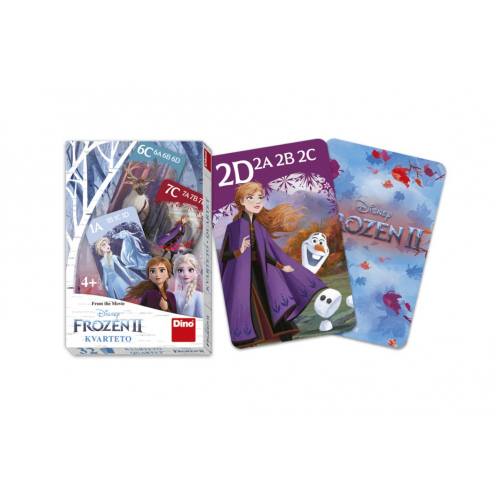 Obrázek Kvarteto společenská hra Ledové království II/Frozen II v krabičce 6x9x1cm