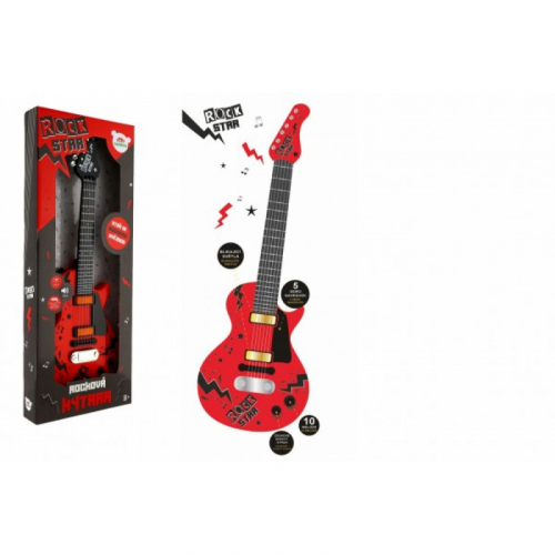 Kytara elektrická ROCK STAR plast 58cm na baterie se zvukem, světlem v krabici 24x62x5,5cm - Cena : 395,- Kč s dph 