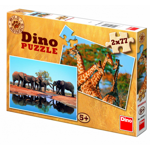 Puzzle Sloni a irafy 2x77D - Cena : 98,- K s dph 