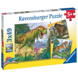 Obrázek Puzzle Dinosauři a čas 3x49 dílků