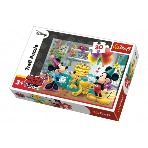 Obrázek Puzzle Mickey a Minnie slaví narozeniny Disney 27x20cm 30 dílků  21x14x4cm