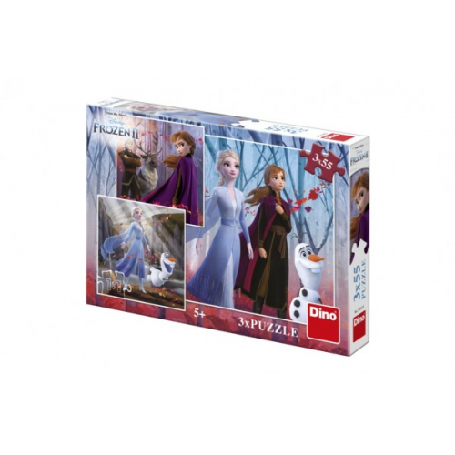 Obrzek Puzzle 3v1 Ledov krlovstv II/Frozen II 3x55dlk v krabici 27x19x4cm