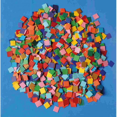 Obrázek Papírová mozaika- barevné čtverečky- maxi balení- 10 000 ks, 1x1 cm