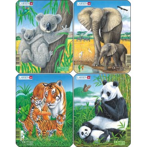 Puzzle koala, slon, tygr, panda 8 dlk - Cena : 59,- K s dph 