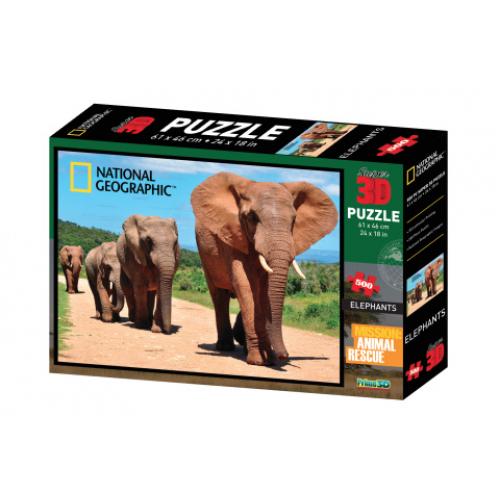 Puzzle Sloni  500 dlk 3D - Cena : 174,- K s dph 