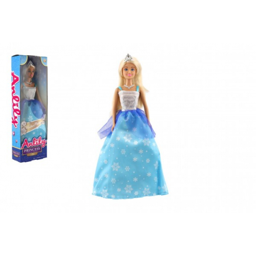 Obrázek Panenka princezna Anlily plast 28cm modrá v krabici 10x32x5cm