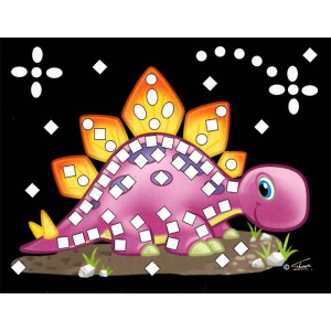 Obrázek Třpytivý mozaikový obrázek - Dino