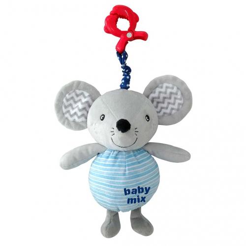 Obrázek Dětská plyšová hračka s hracím strojkem a klipem Baby Mix Myška