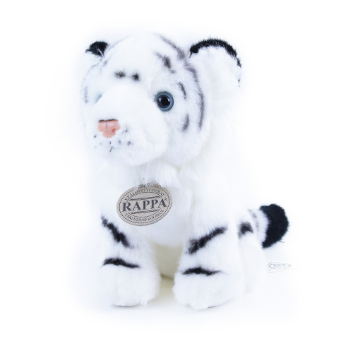 Obrázek plyšový tygr bílý sedící, 18 cm