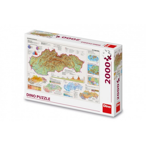 Puzzle Mapa Slovenska 97x69cm 2000 dlk v krabici 32x23x7cm - Cena : 376,- K s dph 