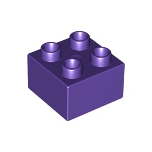 LEGO DUPLO - Kostika 2x2, Stedn fialov - Cena : 5,- K s dph 