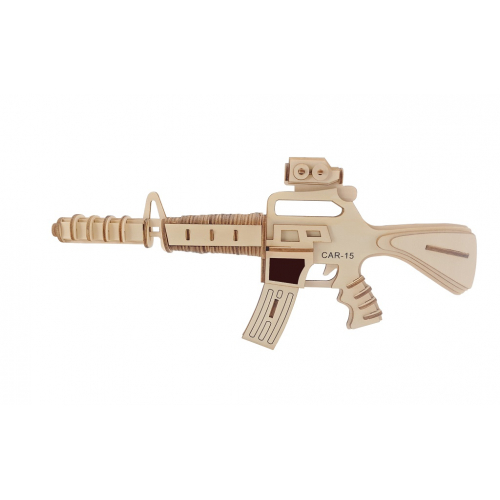 Obrázek Woodcraft Dřevěné 3D puzzle Samopal carabine 15