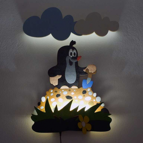 Obrázek DoDo Dětská LED lampička krtek na hromádce