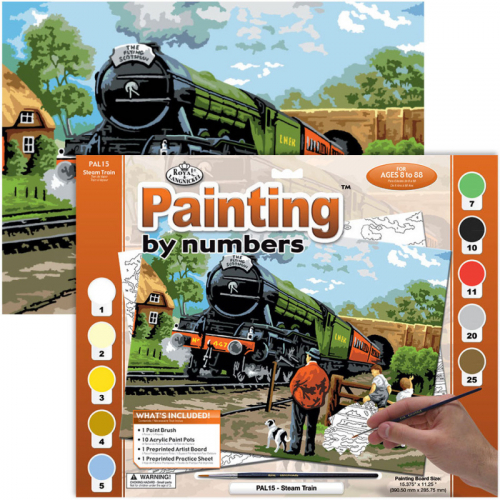 Obrázek Malování podle čísel 40x32cm - Parní vlak