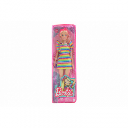 Obrázek Barbie Modelka - proužkované šaty s volány HJR96 TV