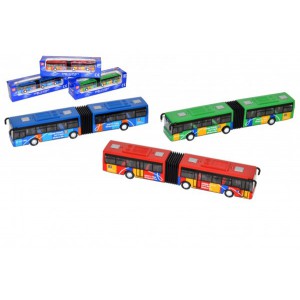 Autobus 18cm kov/plast na zptn nataen 3 barvy v krabice 22x5,5x6cm - Cena : 179,- K s dph 