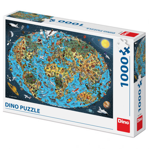 Puzzle 1000 dlk Kreslen mapa svta - Cena : 283,- K s dph 
