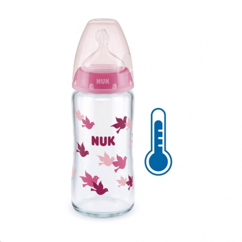 Obrzek Sklenn kojeneck lhev NUK FC s kontrolou teploty 240 ml rov