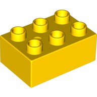 LEGO DUPLO - Kostika 2x3, lut - Cena : 8,- K s dph 