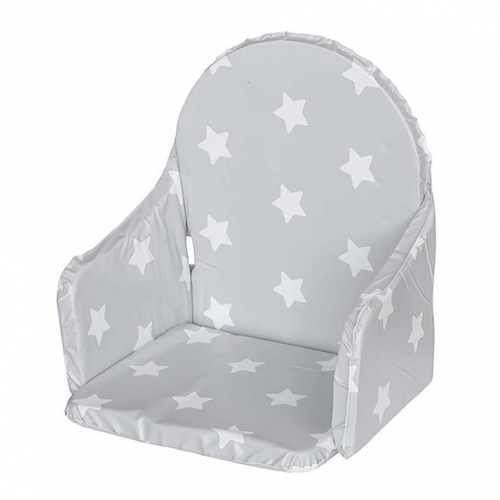 Obrázek Vložka do dřevěných jídelních židliček typu New Baby Victory šedá hvězdičky bílé