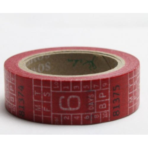 Obrázek Dekorační lepicí páska - WASHI pásky-1ks metr červený