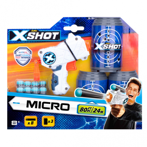 X-SHOT - Micro pistole, 3 plechovky, 8 nboj - Cena : 172,- K s dph 
