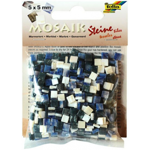 Mozaika pryskyicov 5x5mm- modr mramor - Cena : 89,- K s dph 