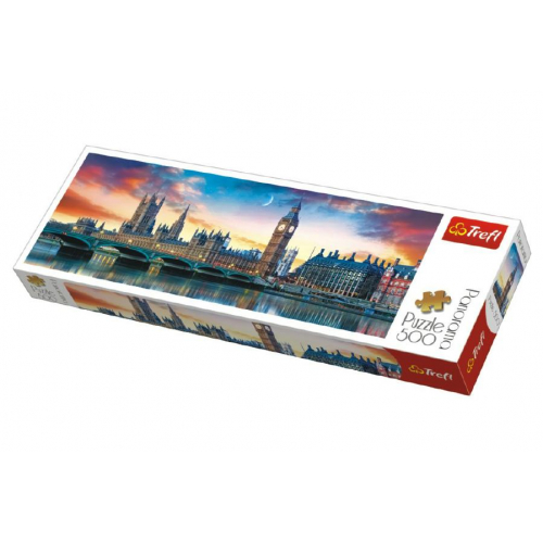Obrázek Puzzle Big Ben a Westminsterský palác, Londýn panorama 500 dílků 66x23,7cm