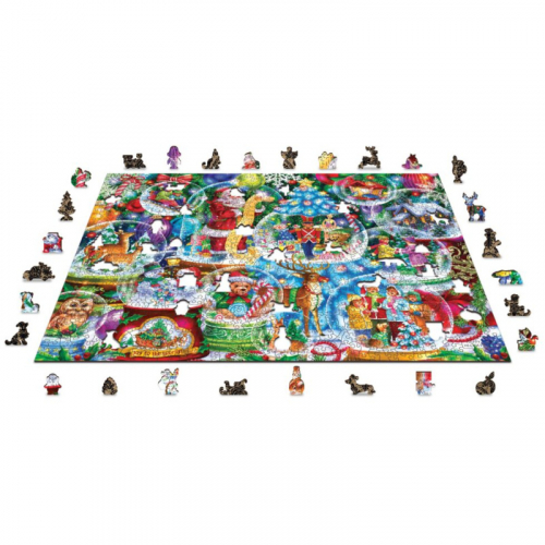 Obrázek Dřevěné puzzle - Sněhové koule XL 750 dílků