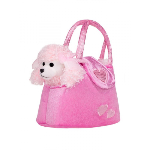 Obrázek Dětská plyšová hračka PlayTo Pejsek v kabelce růžová