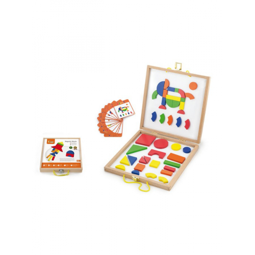 Obrázek Dřevěný kufřík s magnetickými kostkami pro děti Viga