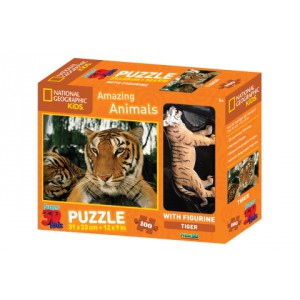 3D Puzzle Tygr 100 dlk figurka - Cena : 314,- K s dph 