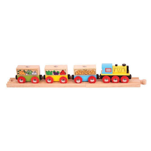 Obrázek Bigjigs Rail Nákladní vlak se zeleninou + 3 koleje