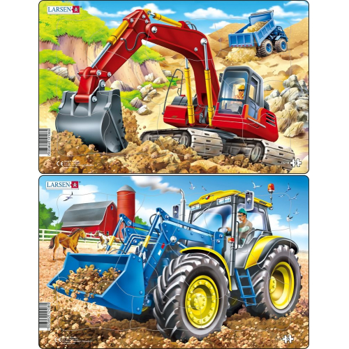 Puzzle traktor-naklada-bagr 11 dlk - Cena : 99,- K s dph 